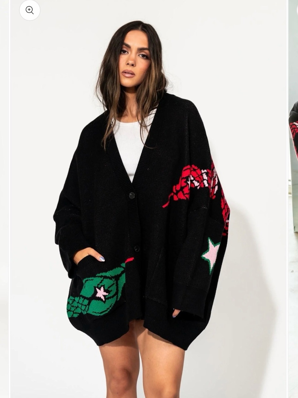 Look What You Made Me Do Oversized Snake Cardigan - Picture 2 of 7